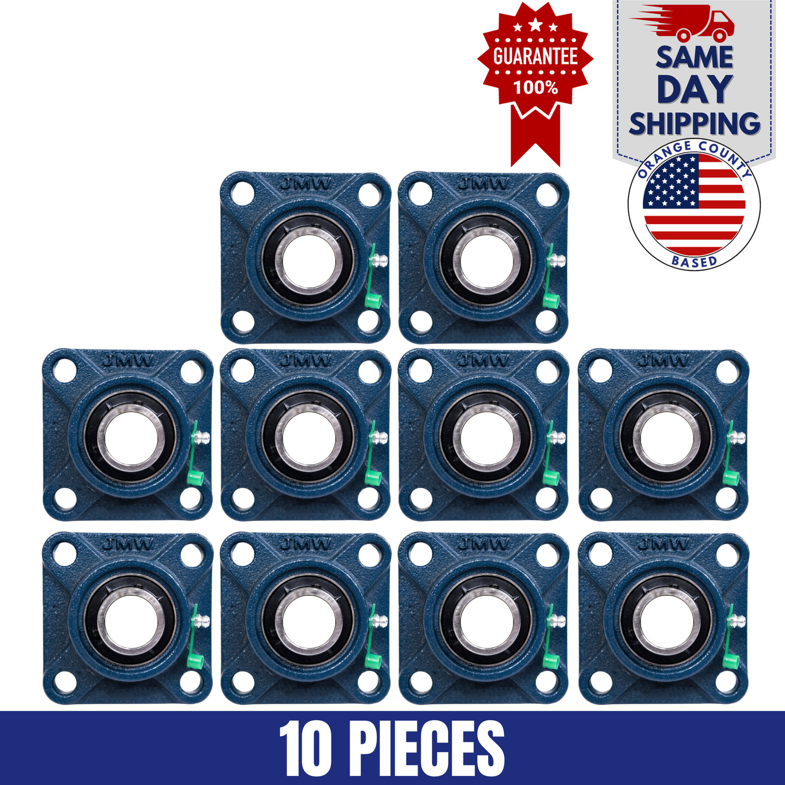 UCF205-16 1" Bore 4-Bolt Flange Bearing Cast Iron Self-Aligning 10 Pack