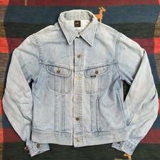 Vintage Faded Lee Rider Denim Jacket 38 M Made In USA 1980s #25048