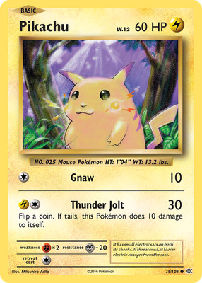 PIKACHU 35/108 C EVOLUTIONS POKEMON NM/M PIKACHU