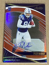 2025 Panini Absolute Tyler Warren Spectrum Orange Rookie Auto RC #'ed 26/75 #195