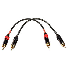 Premium RCA Audio Cable 1ft - Heavy Duty Gold Plated Male to Male Subwoofer Cabl