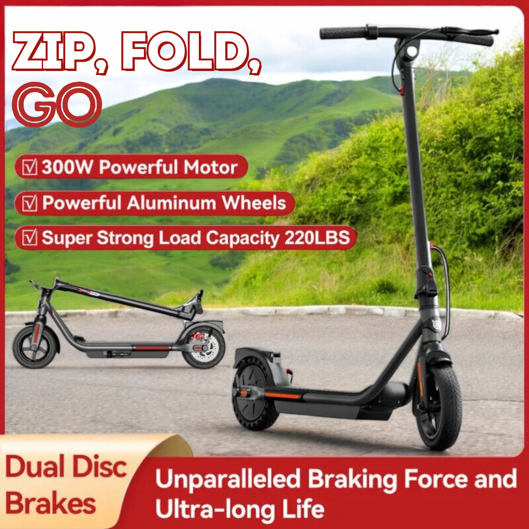 Zip, Fold, Go! Dart Jr SISIGAD E-Scooter: 300W, 15-Mile Range, 16MPH, 8.5" Tires