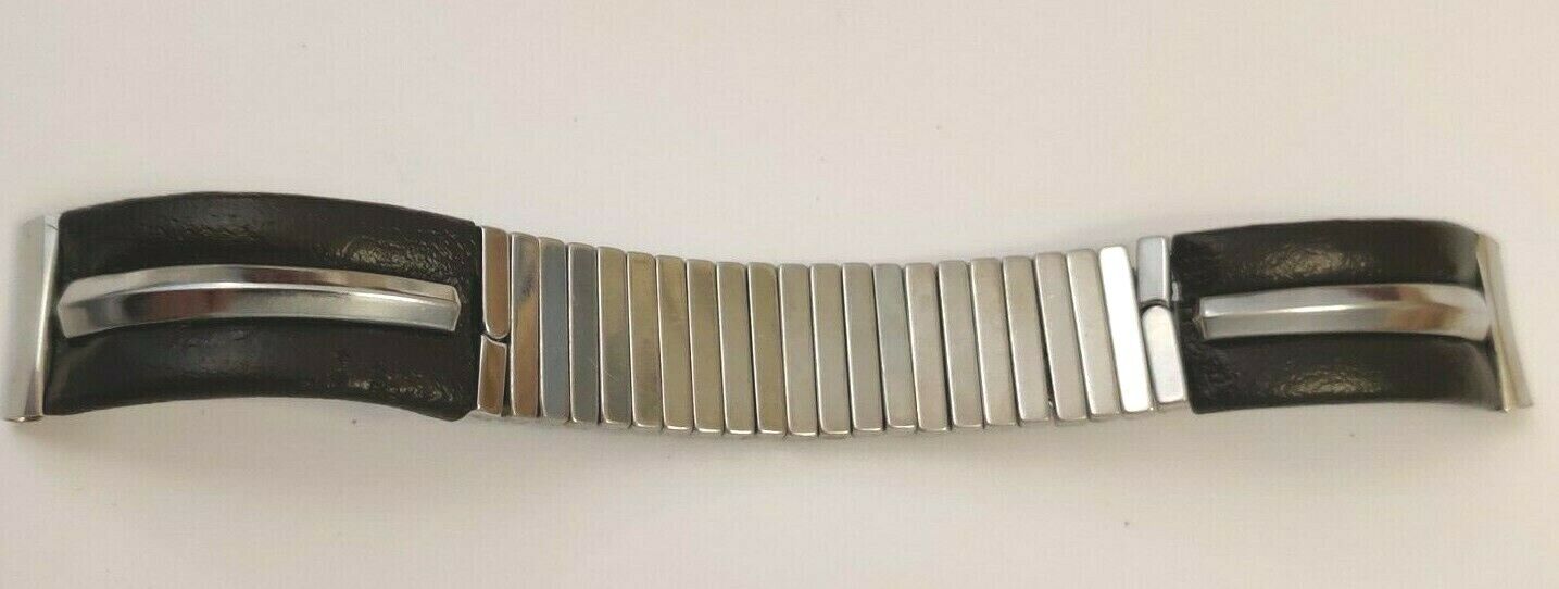 Vintage BMC Deco style Expansion Stainless Watch Band for 16mm lugs curved ends