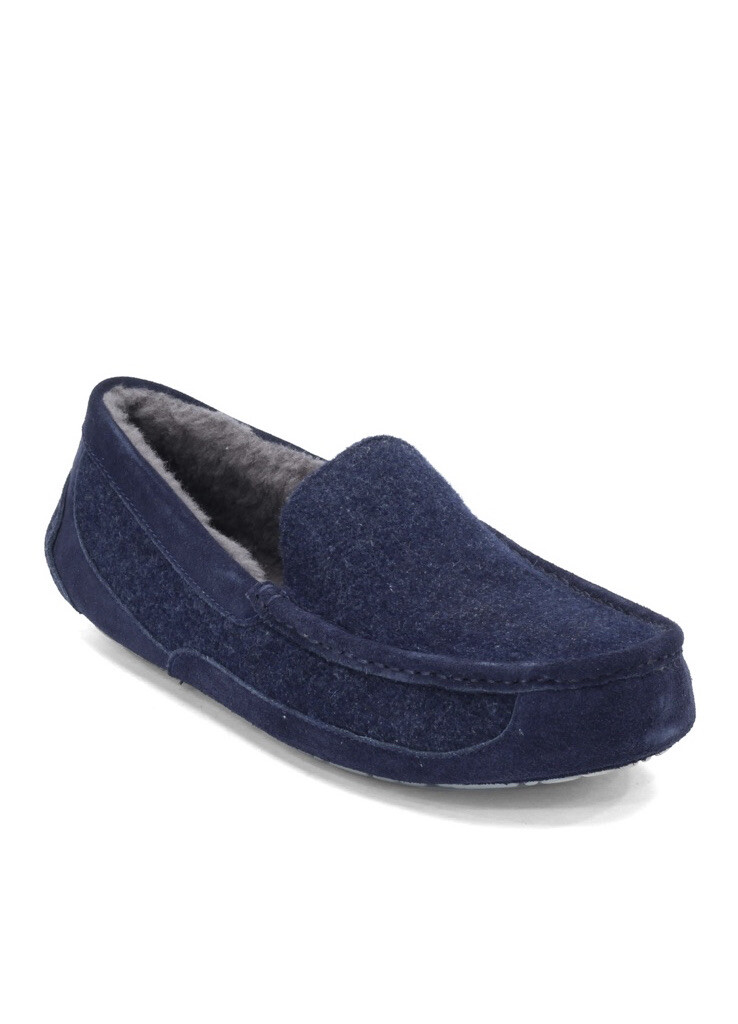 NEW UGG Ascot Wool Fur Lined Slip On Moccasin Loafer Slipper  display picture 1