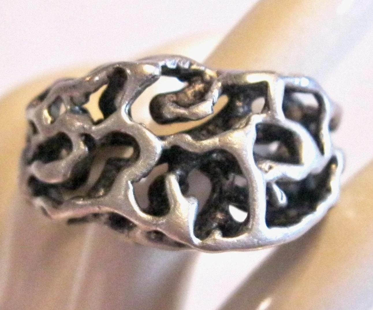 Vintage Melt Design Silver Ring    リング