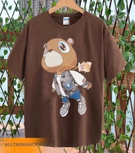 Kanye West Graduation Dropout Bear Dark Chocolate Color Tshirt For