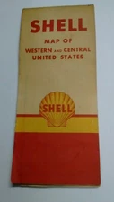 Vintage 1950 Shell Gasoline Road Map Western & Central United States
