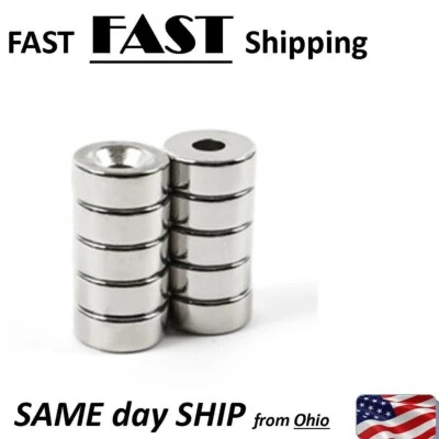 UN BRAND 5x Small round screw mount magnets - small round magnets with hole - 5 pcs