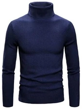 Trendsi Men's Turtleneck Long Sleeve Ribbed Sweater