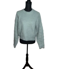 Elodie Knitted Sweater Women’s Size Large Aqua Blue Cropped Top NWT