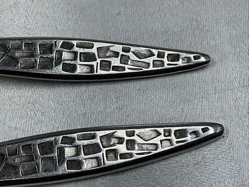 2 Vintage Viners Mosaic Cutlery Dessert Spoons Retro 18.5cm 7 1/4” Mid Century M - Picture 9 of 14