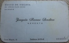 Tarjeta BANCO VIZCAYA AÑOS 80