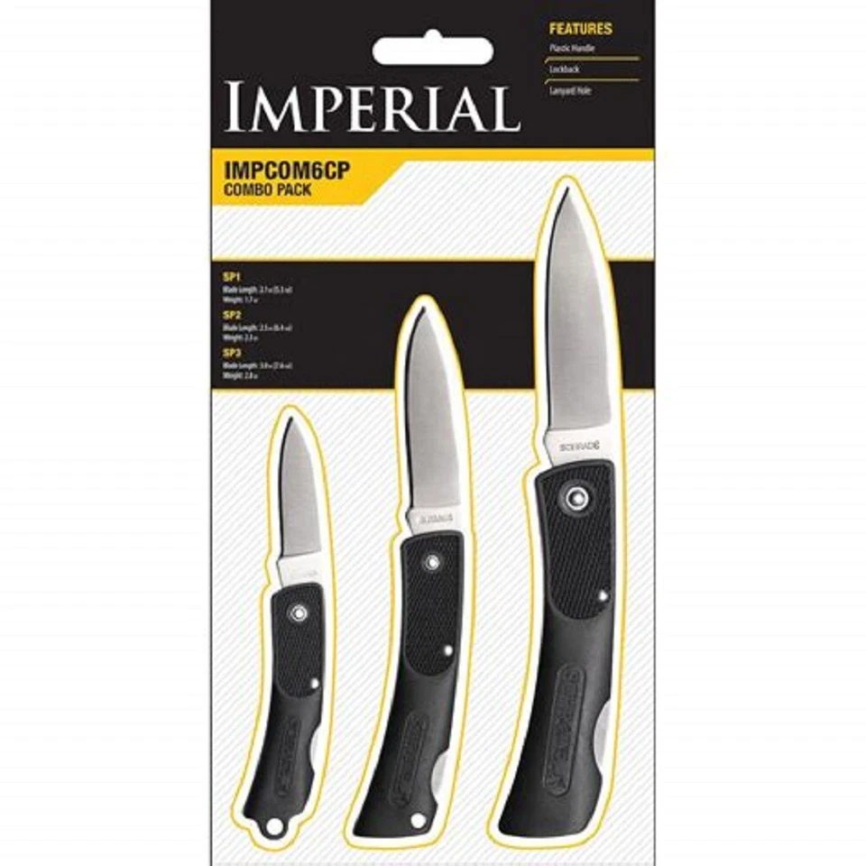 Imperial на Schrade три замок комбо складной карманный нож комплект - Изображение 2 из 2