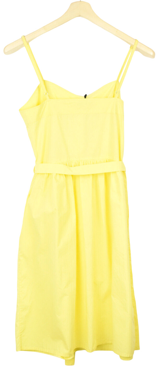 Vestido de mujer ZAPA Vadim limón Reino Unido 12 corto sin mangas con cinturón abotonado
