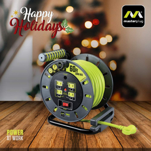 Electrical Power Outlet Extension Cord Reel Electric Cable Terminal Garage Light