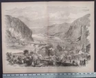 1885 Civil War Print - Confederate Battery at Harper's Ferry, VA