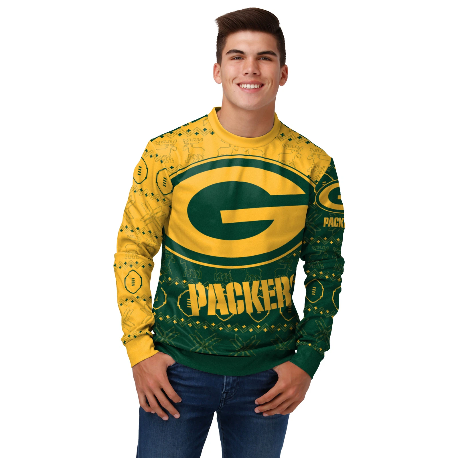 Men's football Green Bay Packers Ugly Printed Sweater
