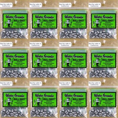 (12) Packs Water Gremlin Bullet Shaped 1/16 Oz Split-Shot Bull-Shot Sinkers New