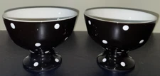(2) Spode BAKING DAYS BLACK 5 1/4" Footed Dessert Bowls  *****