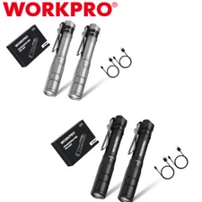 WORKPRO 2PCS Rechargeable Mini Pen Light Flashlight Ultra-Compact EDC Flashlight