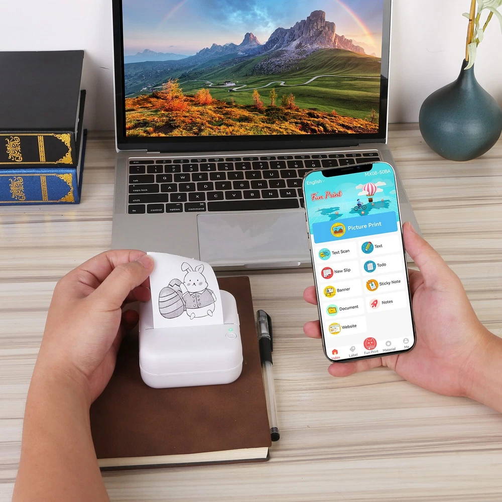 Portable Wireless Thermal Printer for Photo Printing Inkless Pocket Printer with Paper Portable Wireless Thermal Printer for Photo Printing Inkless Pocket Printer with Paper
