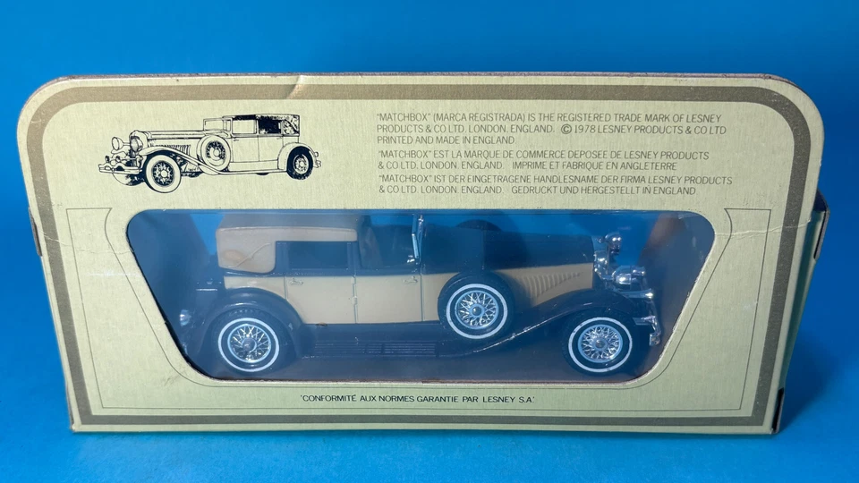 1978 Matchbox Yesteryear England Diecast Car MIB Y-4 Beige 1930 J Duesenberg - Image 2 of 2