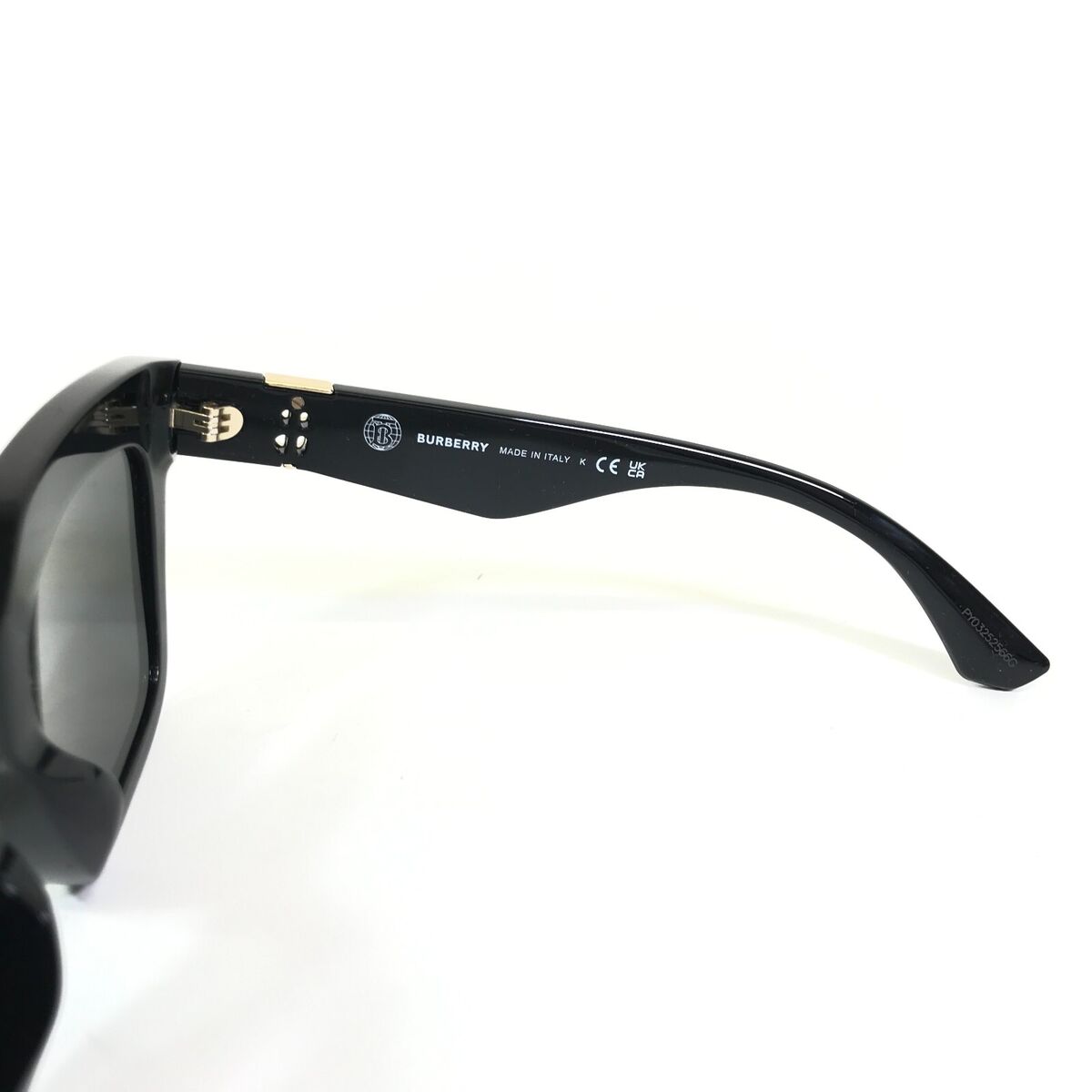 Burberry Sunglasses B4419-F 3001/87 Polished Black Gold Logo Burberry Sunglasses B4419-F 3001/87 Polished Black Gold Logo