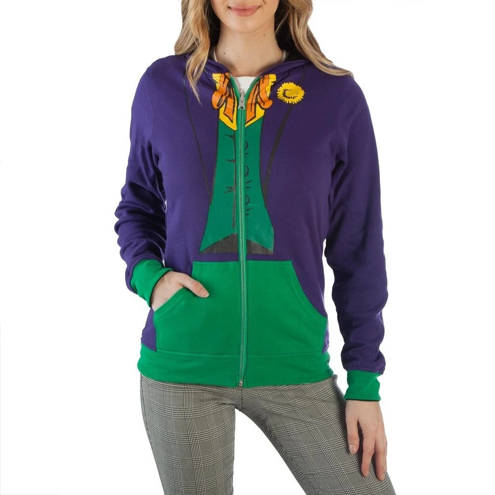 Harley Quinn Reversible Hooded Sweatshirt Hoodie Size Juniors S
