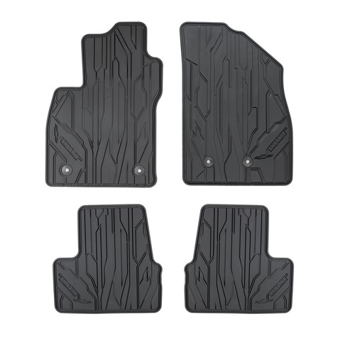 OEM Kia Optima All-Weather Rubber Floor Mats Set (2016-2018) - 4-Piece Front & Rear, Black With Logo