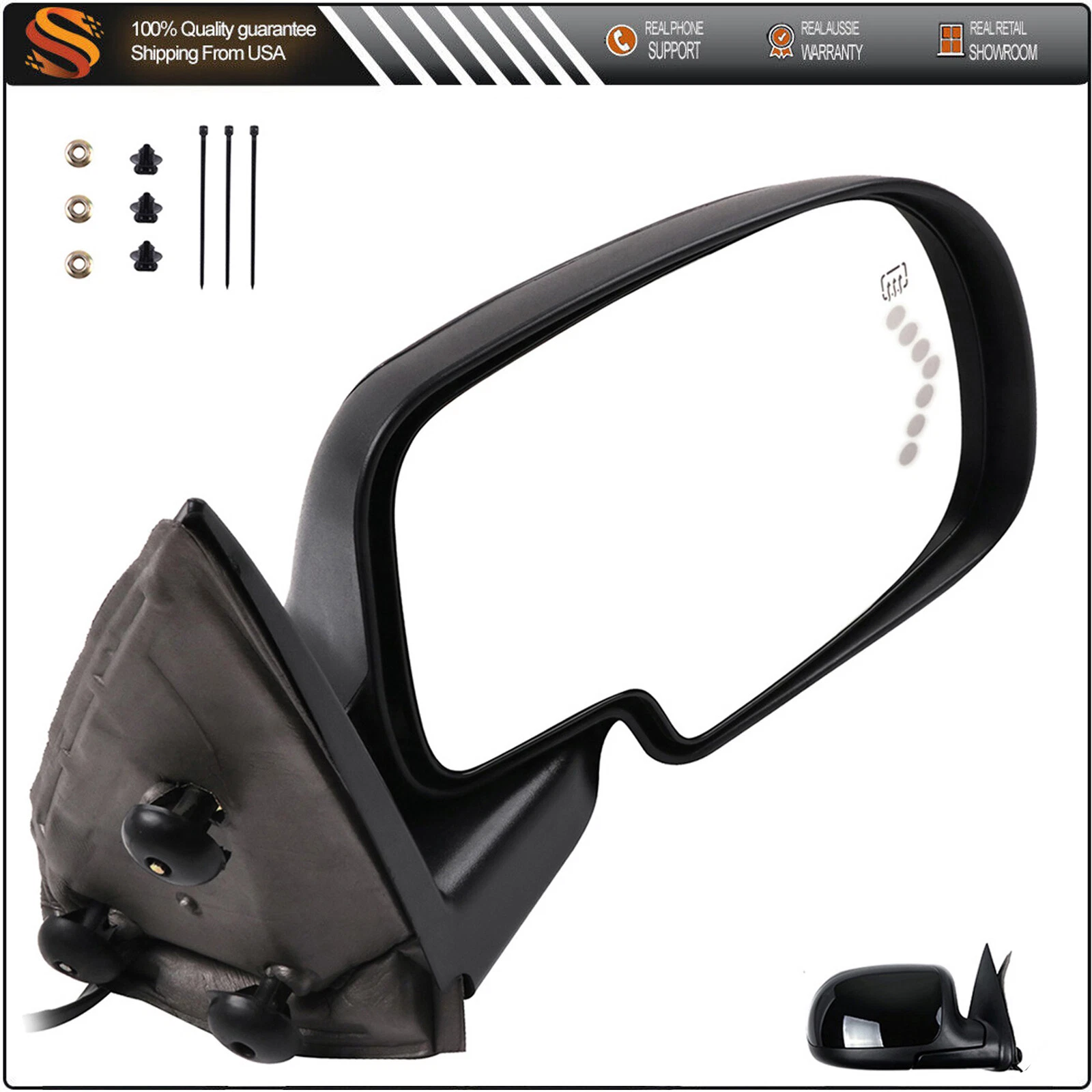 View Mirror For 03-07 GMC Chevy Power Heated Turn Signal Passenger Door Side