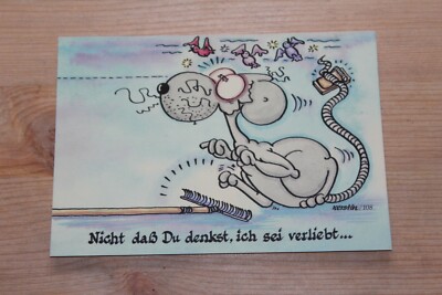 Postcard Kerstin's dung mice artist card no. 108 not that you think I'm in love