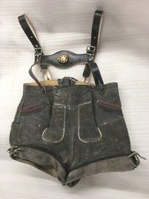 old Suede Lederhosen Shorts Youth German Oktoberfest Bavarian Boy 11  Waist