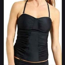 Athleta Waterfall Bandaeu Tankini Top-Size 34B/C-Black-NWT