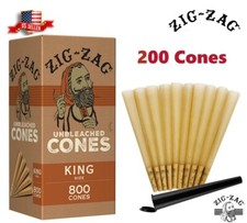 Zig-Zag  Unbleached Paper Cones King Size 200 Pack  Tube