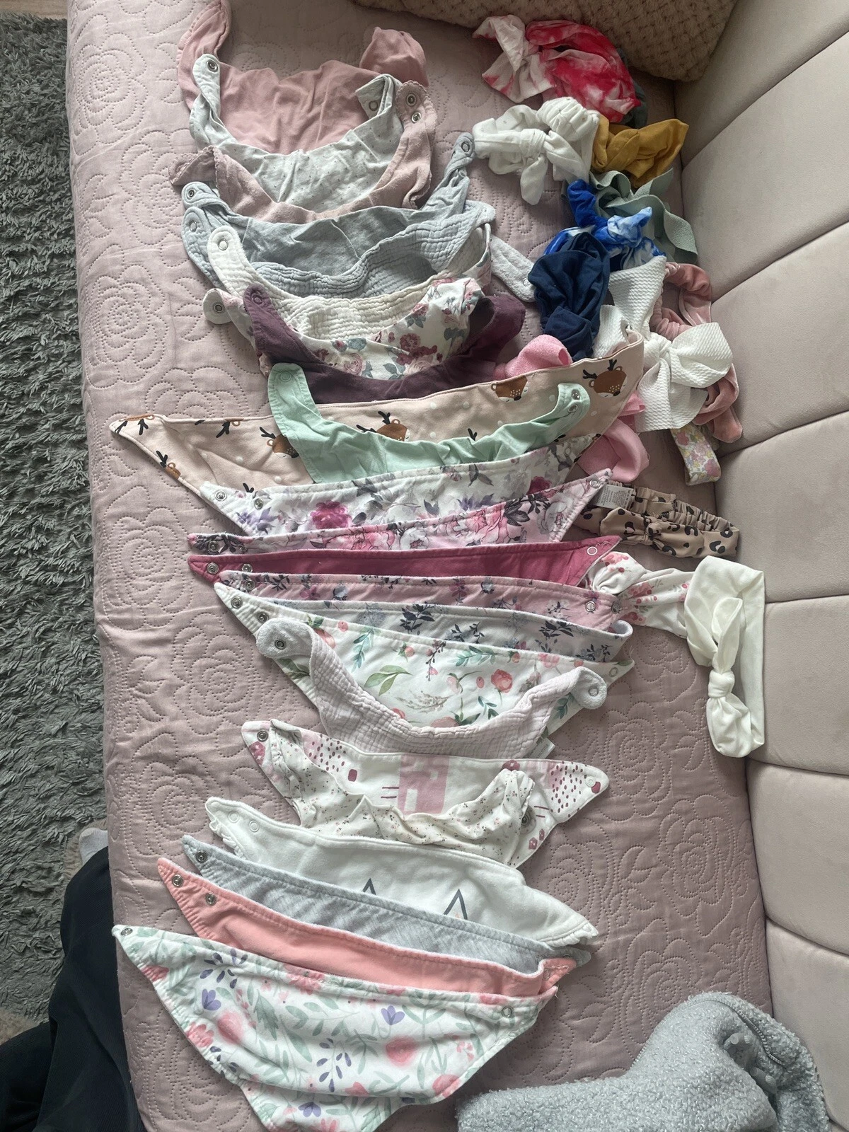 Baby Girl Headbands And Bibs Set Large Bundle