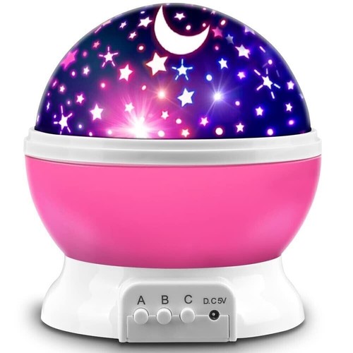 Lampada Proiettore Stelle e Lune Bambini 8 Colori, Rotazione 360° Luce Notturna - Foto 15 di 21