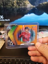 2022 Bowman Chrome Nick Yorke Bowman Scouts Top 100 Orange Refractor Card 09/25