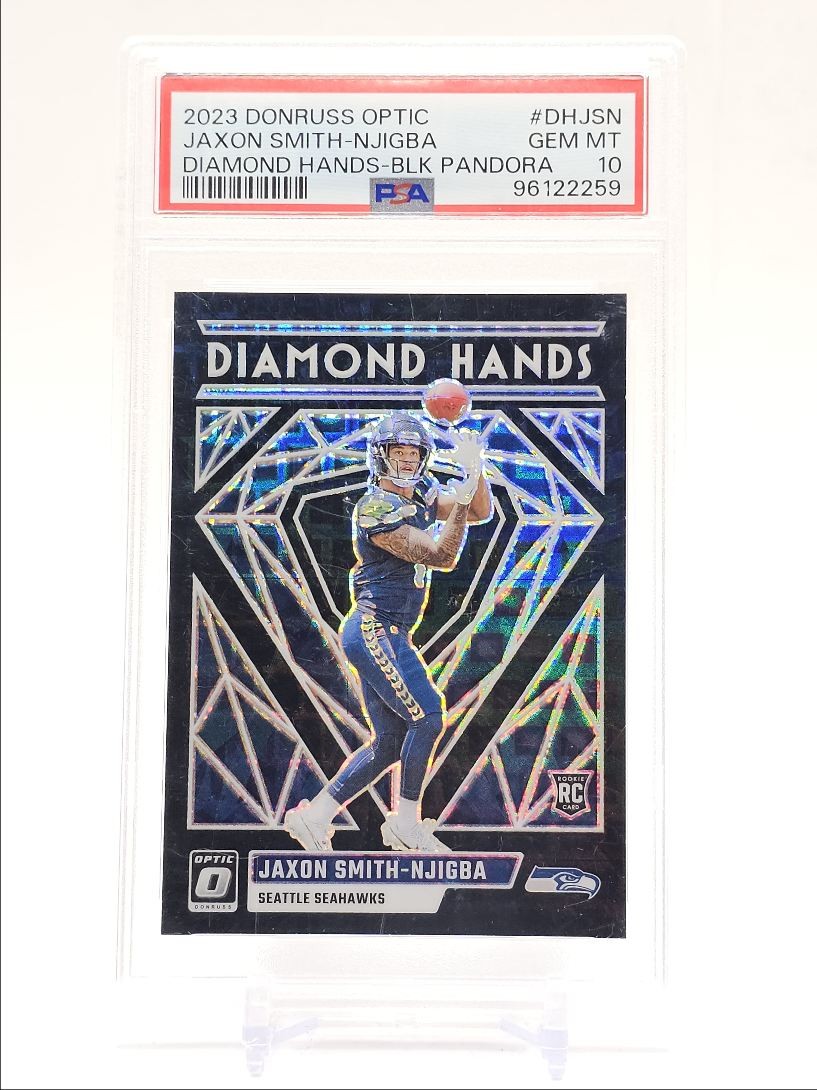 Jaxon Smith-Njigba Panini Donruss Optic Diamond Hands #DHJSN Black Pandora