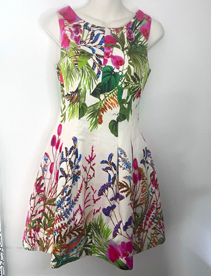 ZARA BASIC Women s Fit & Flare Sleeveless Floral Short Dress, Size S