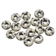15pcs Natural Stone Beads 5x10mm Large Hole Craft Beads, Spotted Stone