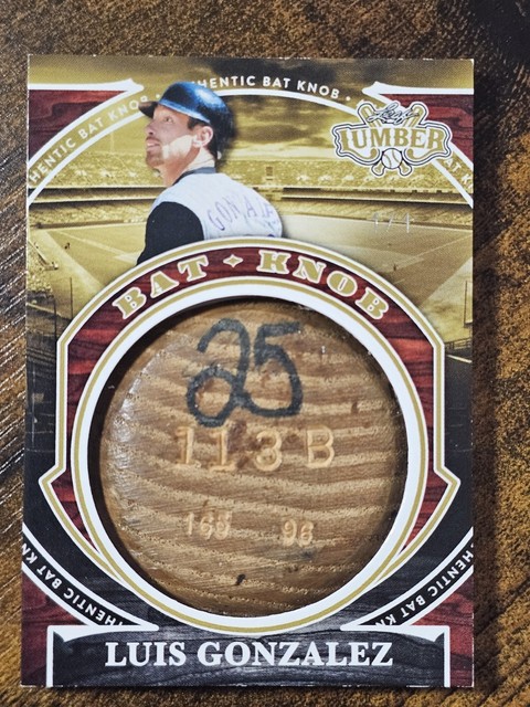 2025 Leaf Lumber Luis Gonzalez Authentic Game Used Bat Knob True 1/1 Dbacks BK84