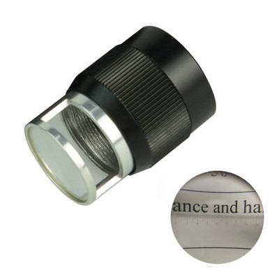 1PC 10X Metal Pocket Measuring Magnifying Glass Lens Optical Glass Loupe w/Scale