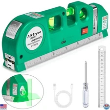 Laser Level Tool - Cross Line Vertical & Horizontal, USB Rechargeable for