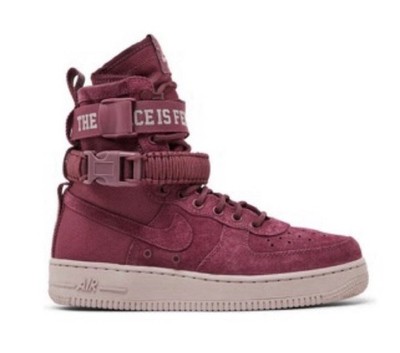Nike SF Air Force 1 High Top Vintage Wine Burgundy Lace Up/Buckle AJ1700-600