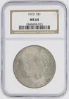 1923 NGC MS64 S$1 Philadelphia Mint Peace Silver Dollar No Reserve
