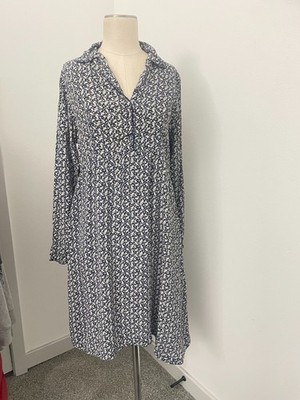 VTG 90s April Cornell Dress Womens 2 Blue Floral Pudding Shop Cottagecore Grunge