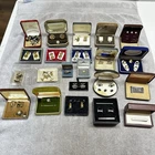 22 Vintage Men’s Costume Jewelry Boxed Cuff Links Sets Button Covers SWANK Brent