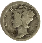 1919-P 10C Mercury Dime 90% Silver  *FREE SHIPPING*