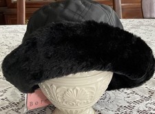 Women Betmar New York Flip Hat/Bucket Malachite With Faux Fur TrimBLACK OSFM New