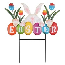 Easter Decorations Outdoor, Easter Letter Bunny Decorative Garden Stakes with